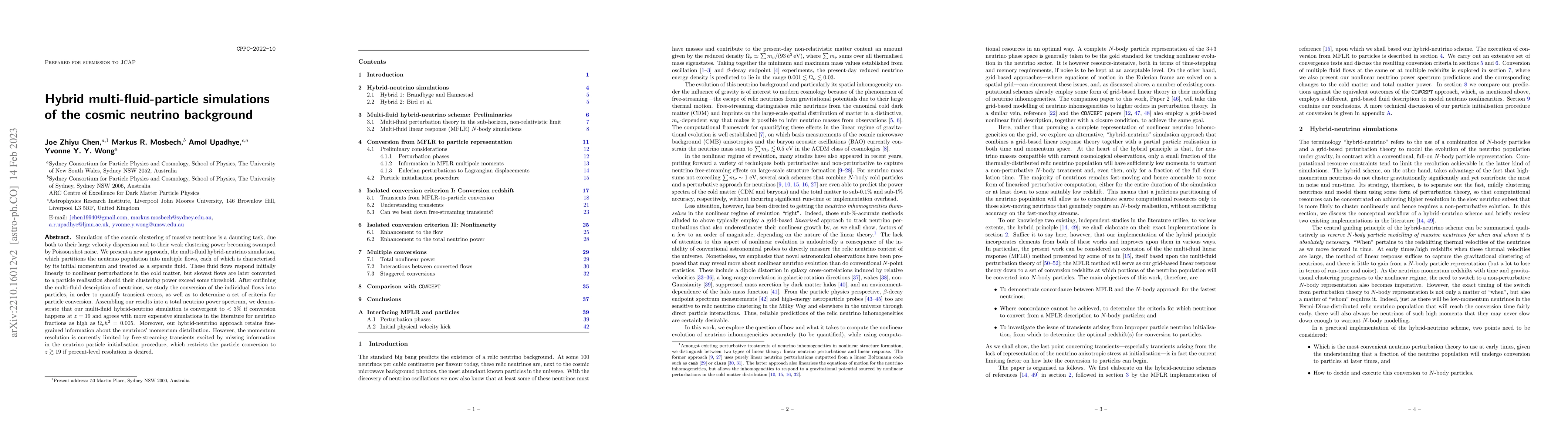 Thumbnail for Hybrid multi-fluid-particle simulations of the cosmic neutrino
  background