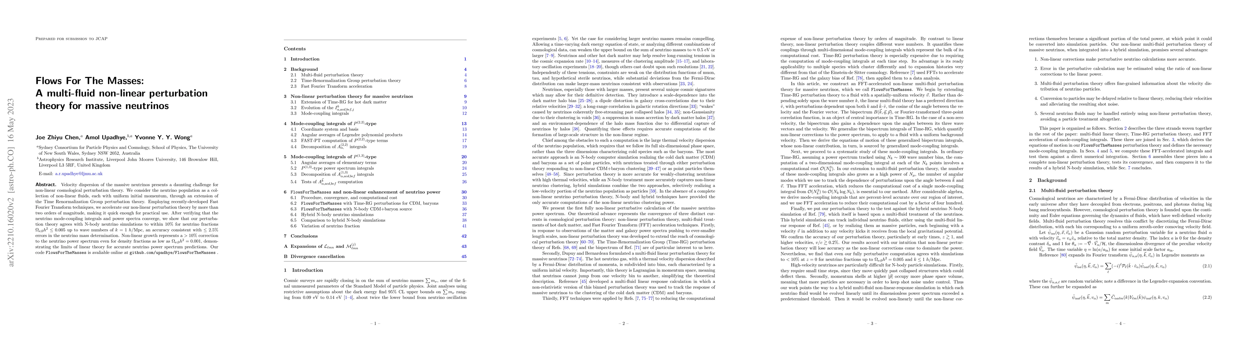 Thumbnail for Flows For The Masses: A multi-fluid non-linear perturbation theory for
  massive neutrinos