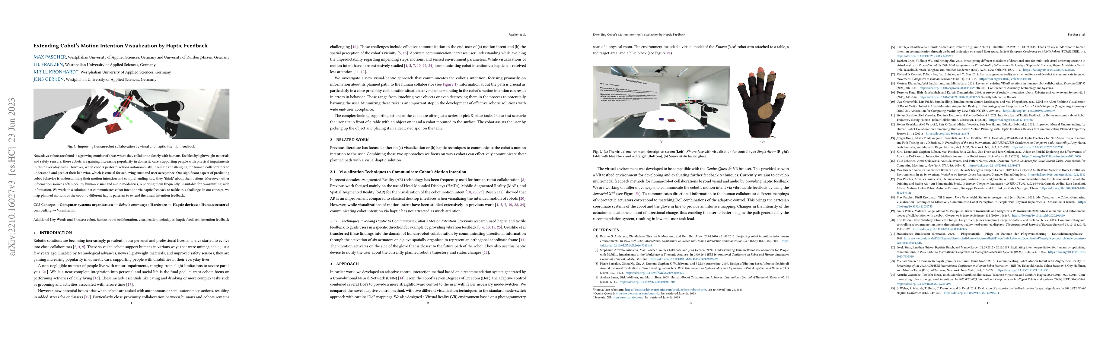 Thumbnail for Extending Cobot's Motion Intention Visualization by Haptic Feedback