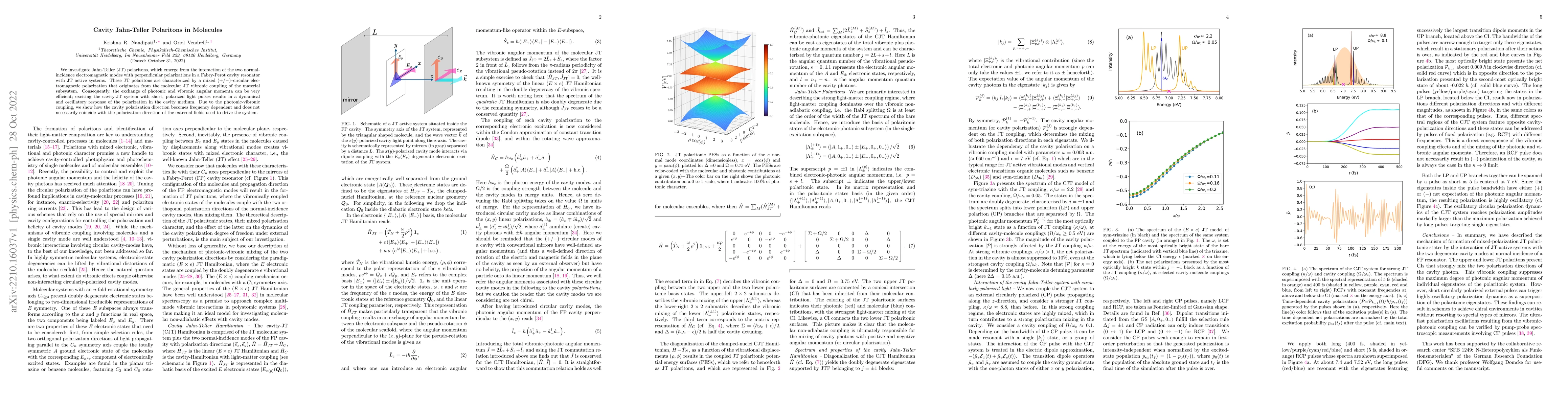 Thumbnail for Cavity Jahn-Teller Polaritons in Molecules