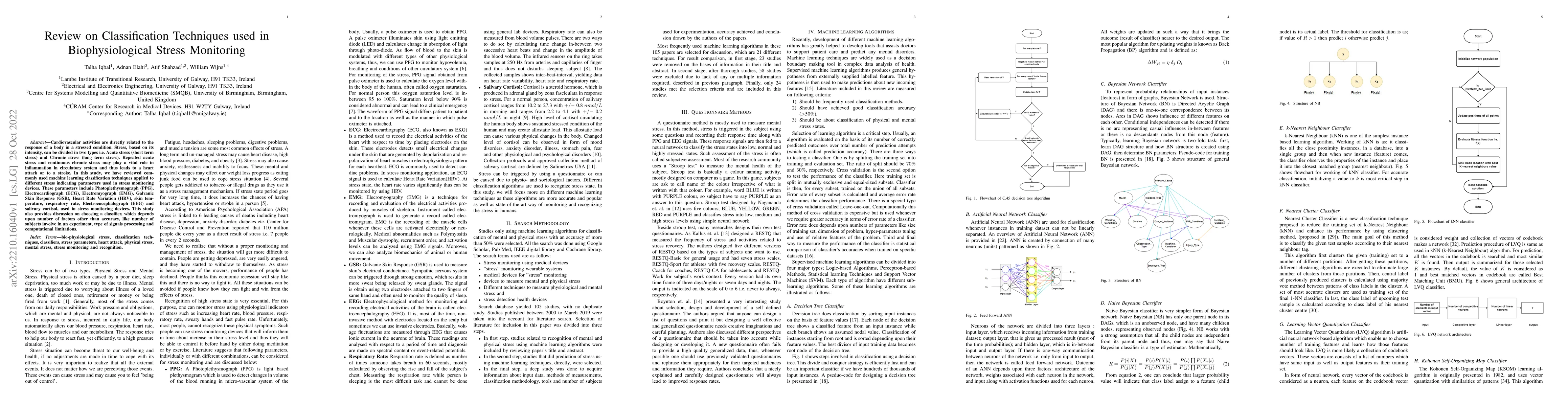 Thumbnail for Review on Classification Techniques used in Biophysiological Stress
  Monitoring