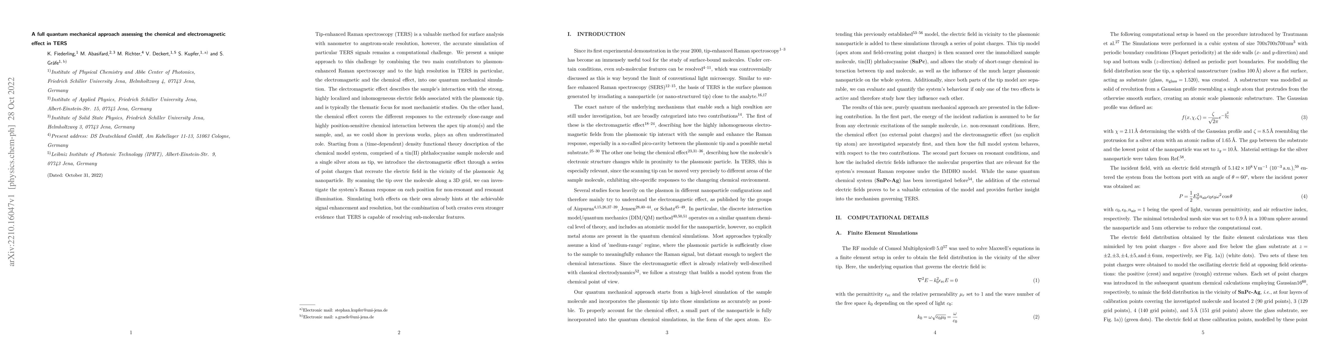 Thumbnail for A full quantum mechanical approach assessing the chemical and
  electromagnetic effect in TERS