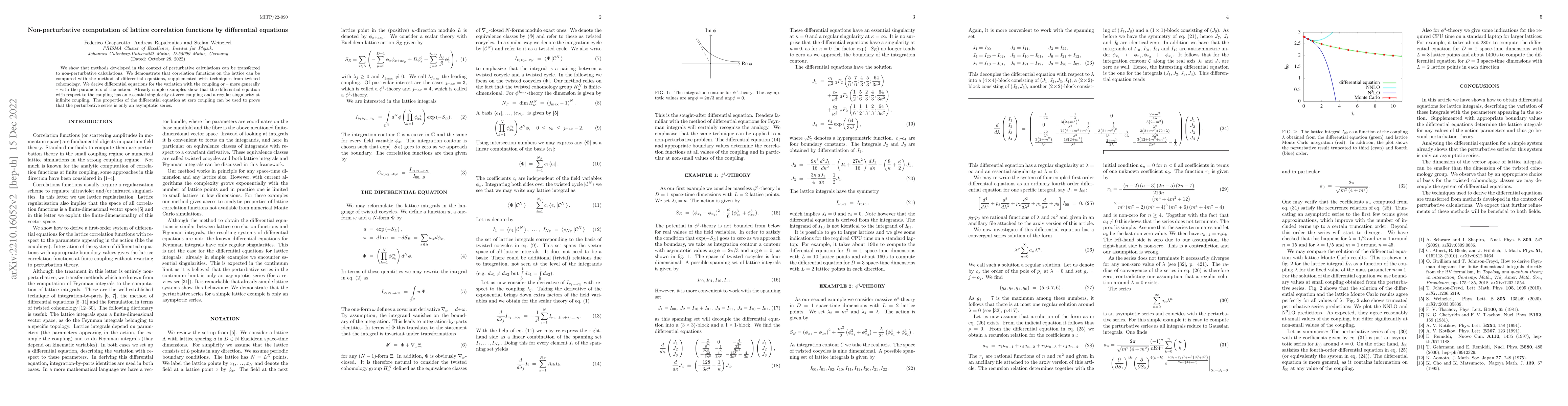 Thumbnail for Non-perturbative computation of lattice correlation functions by
  differential equations