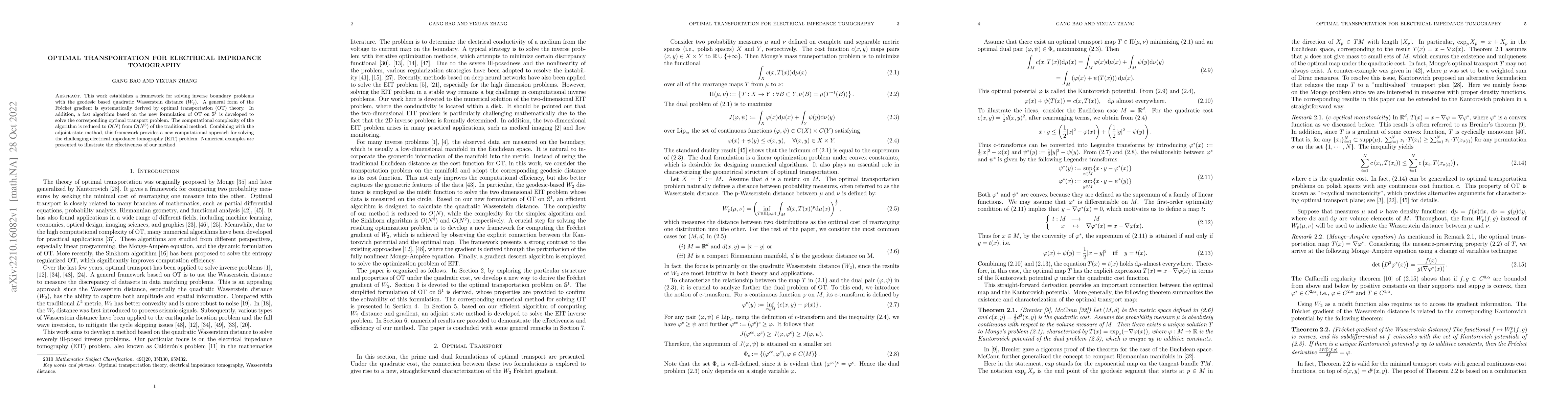 Thumbnail for Optimal Transportation for Electrical Impedance Tomography