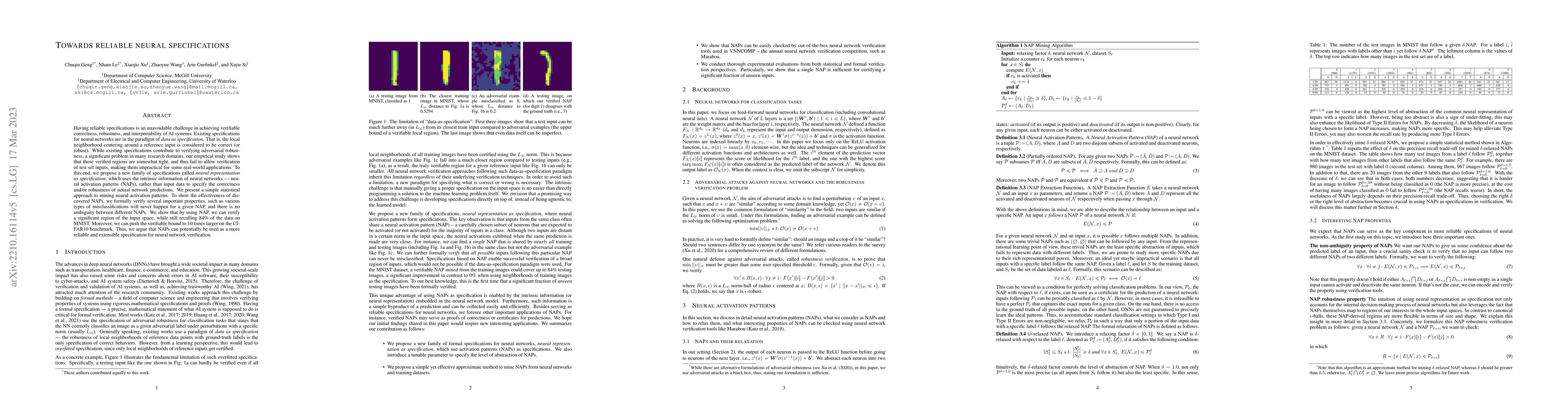 Thumbnail for Towards Reliable Neural Specifications