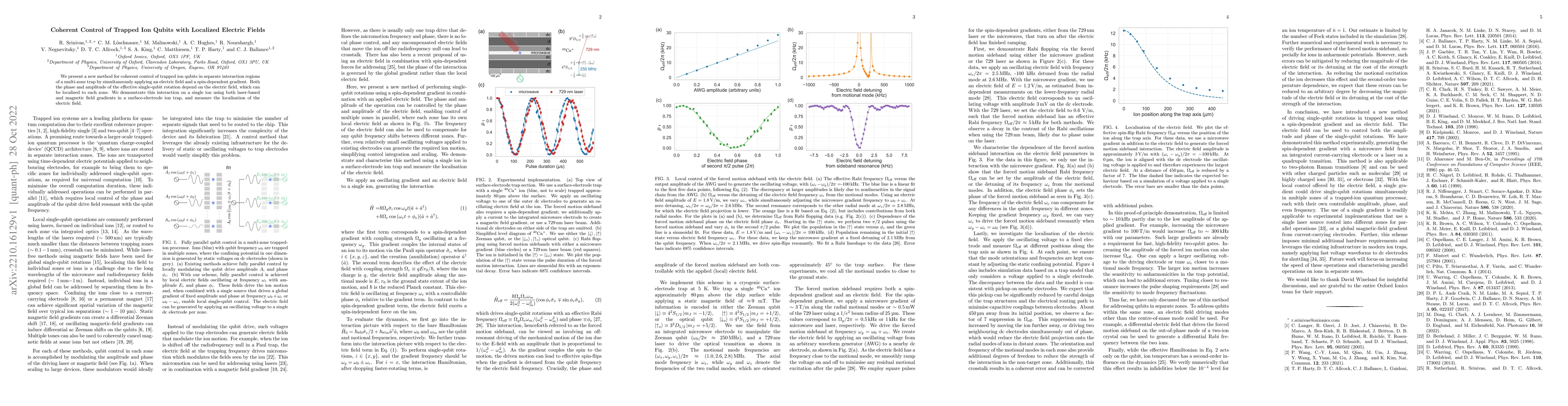Thumbnail for Coherent Control of Trapped Ion Qubits with Localized Electric Fields