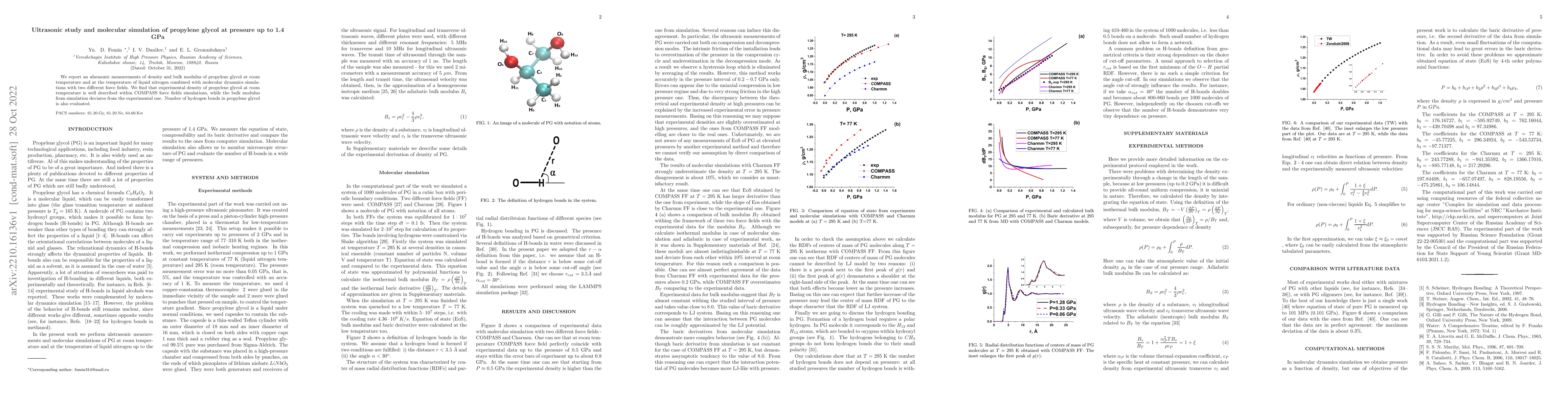 Thumbnail for Ultrasonic study and molecular simulation of propylene glycol at
  pressure up to 1.4 GPa