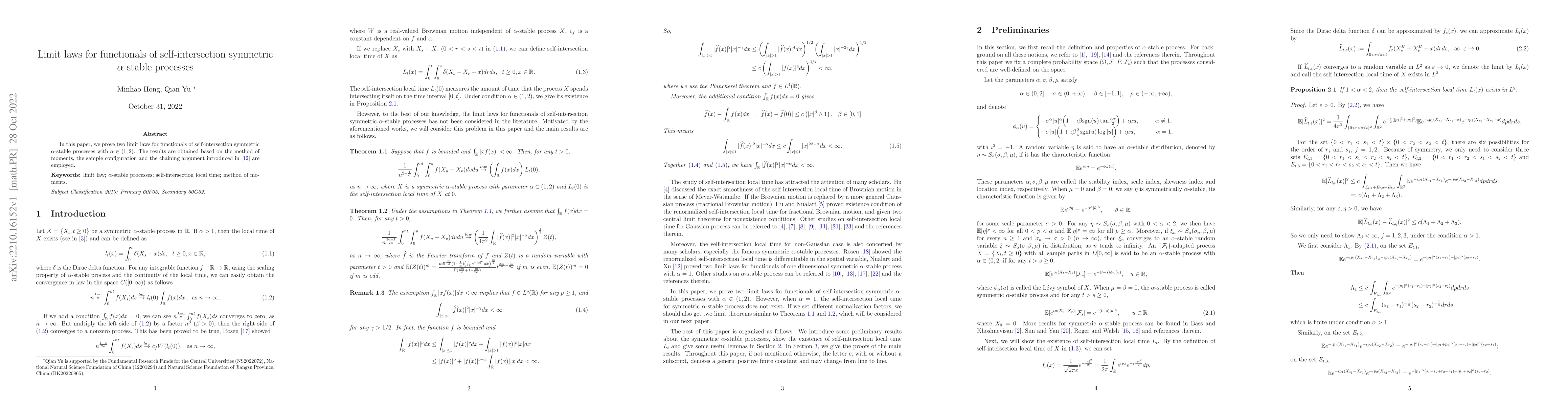 Thumbnail for Limit laws for functionals of self-intersection symmetric alpha-stable
  processes