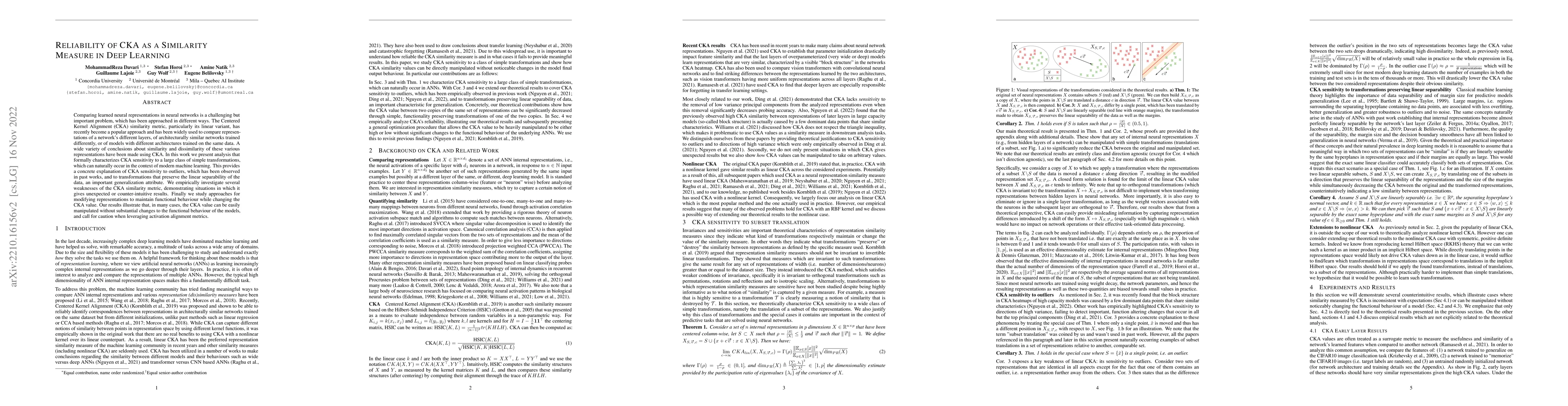 Thumbnail for Reliability of CKA as a Similarity Measure in Deep Learning