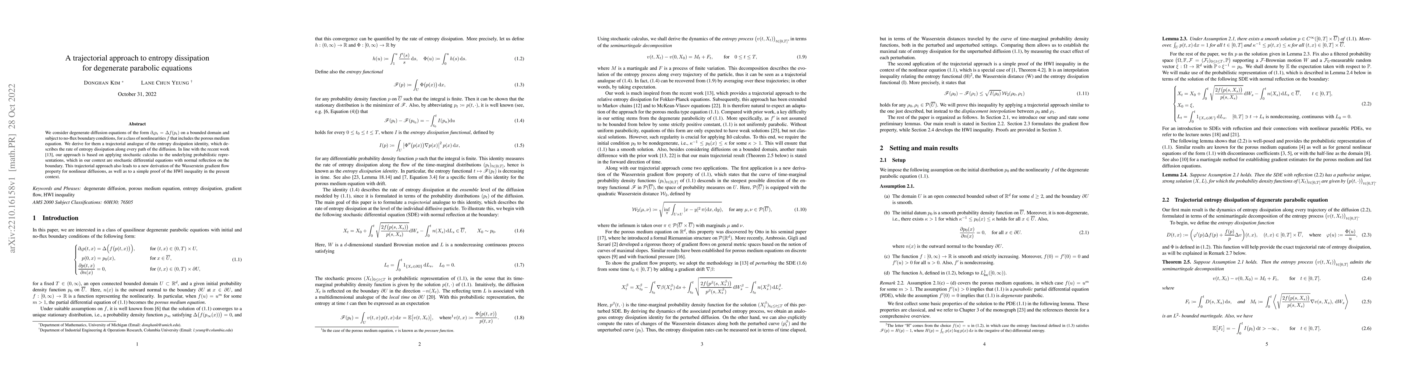 Thumbnail for A trajectorial approach to entropy dissipation for degenerate parabolic
  equations