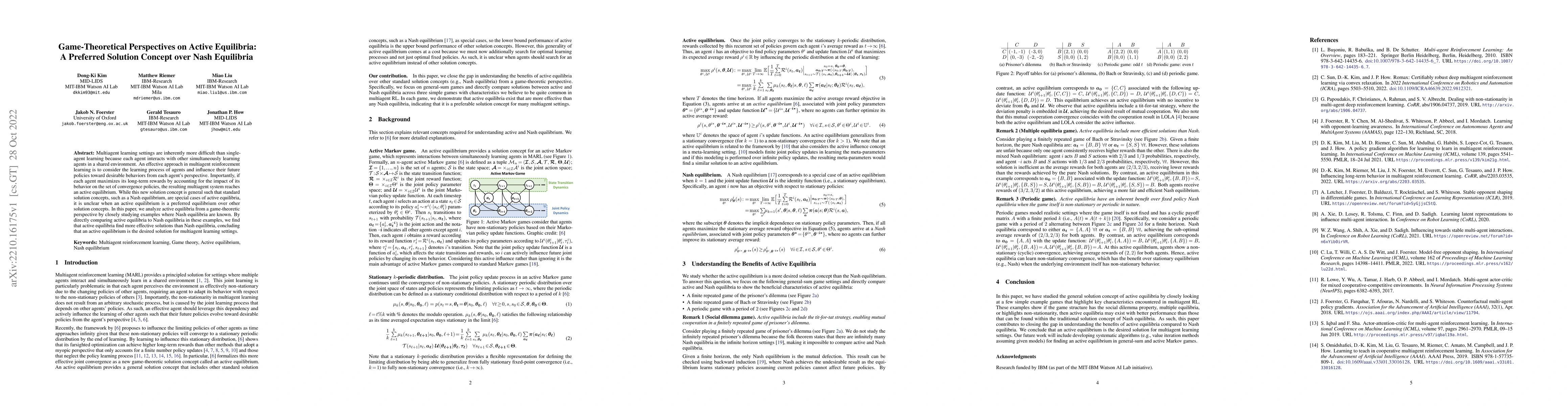 Thumbnail for Game-Theoretical Perspectives on Active Equilibria: A Preferred Solution
  Concept over Nash Equilibria