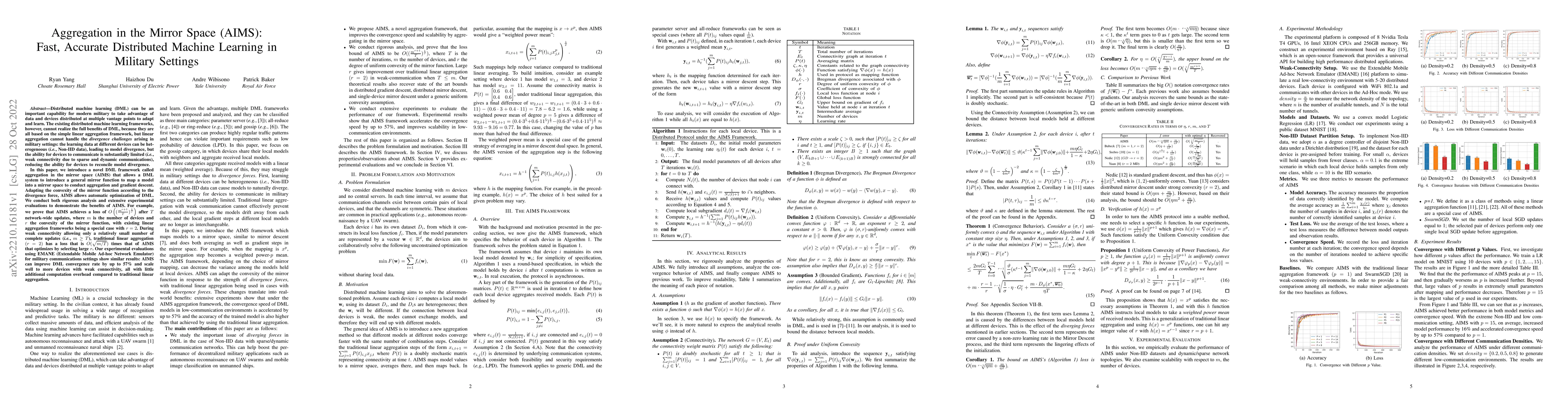 Thumbnail for Aggregation in the Mirror Space (AIMS): Fast, Accurate Distributed
  Machine Learning in Military Settings