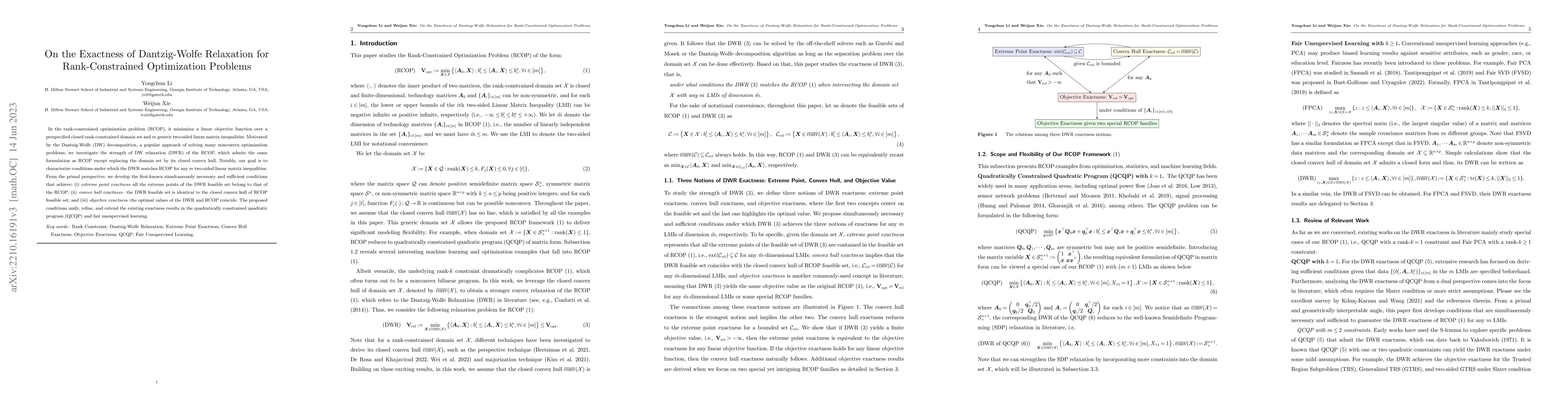 Thumbnail for On the Exactness of Dantzig-Wolfe Relaxation for Rank Constrained
  Optimization Problems