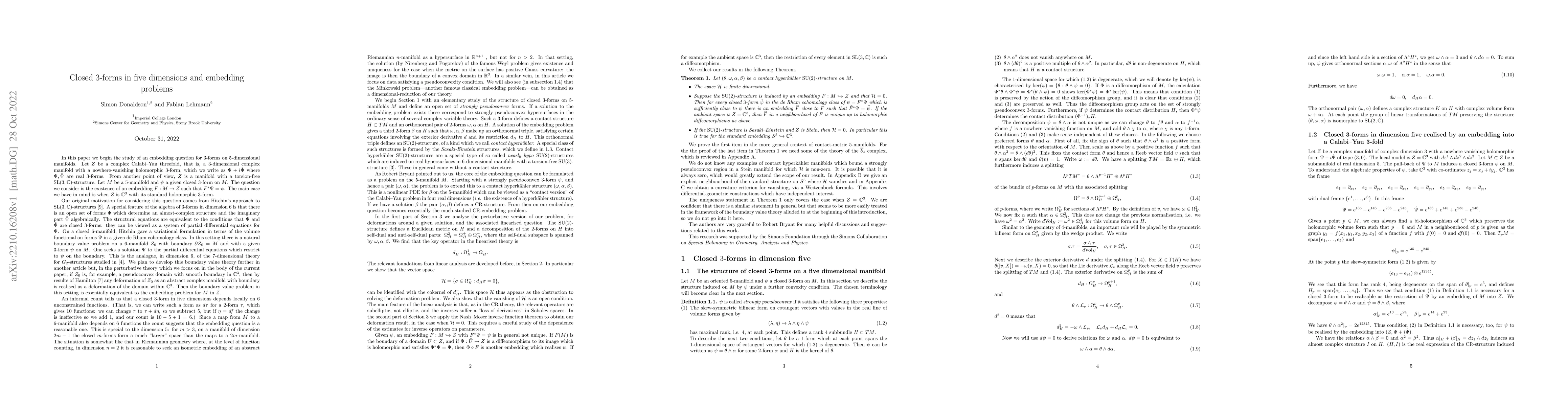 Thumbnail for Closed 3-forms in five dimensions and embedding problems