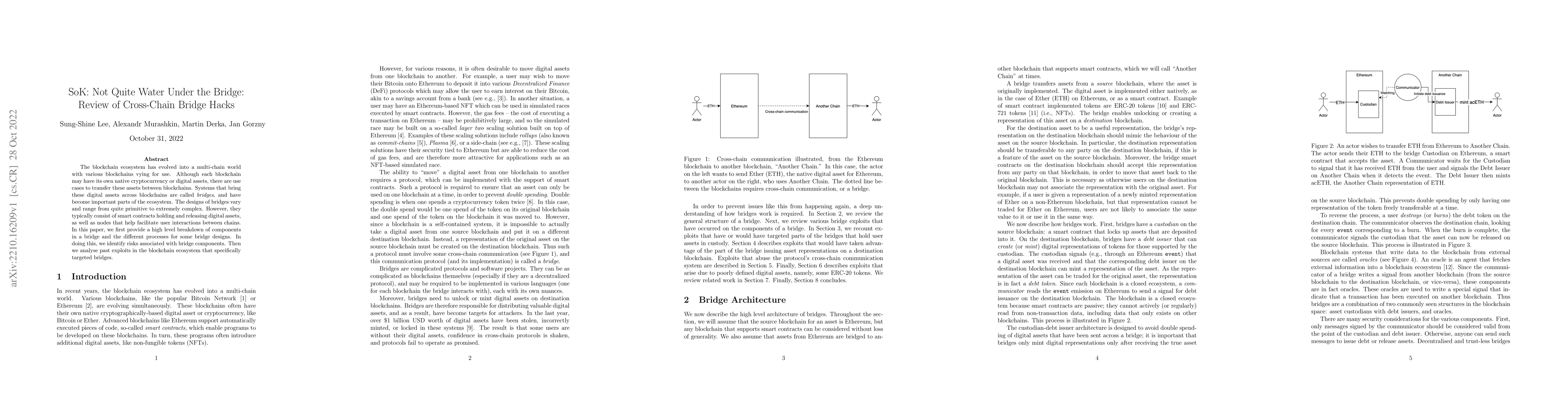 Thumbnail for SoK: Not Quite Water Under the Bridge: Review of Cross-Chain Bridge
  Hacks
