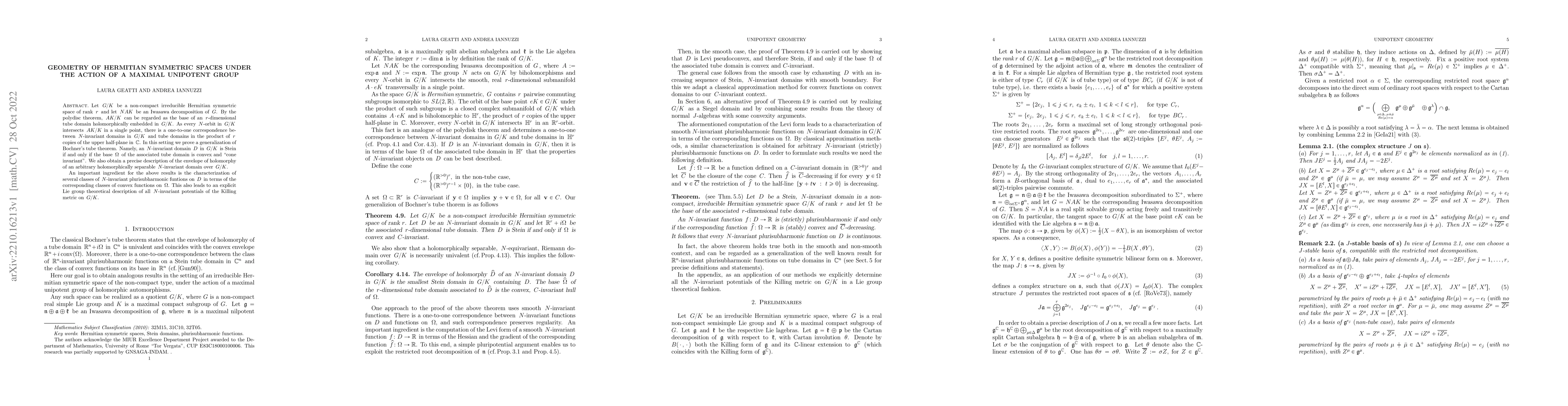 Thumbnail for Geometry of Hermitian symmetric spaces under the action of a maximal
  unipotent group