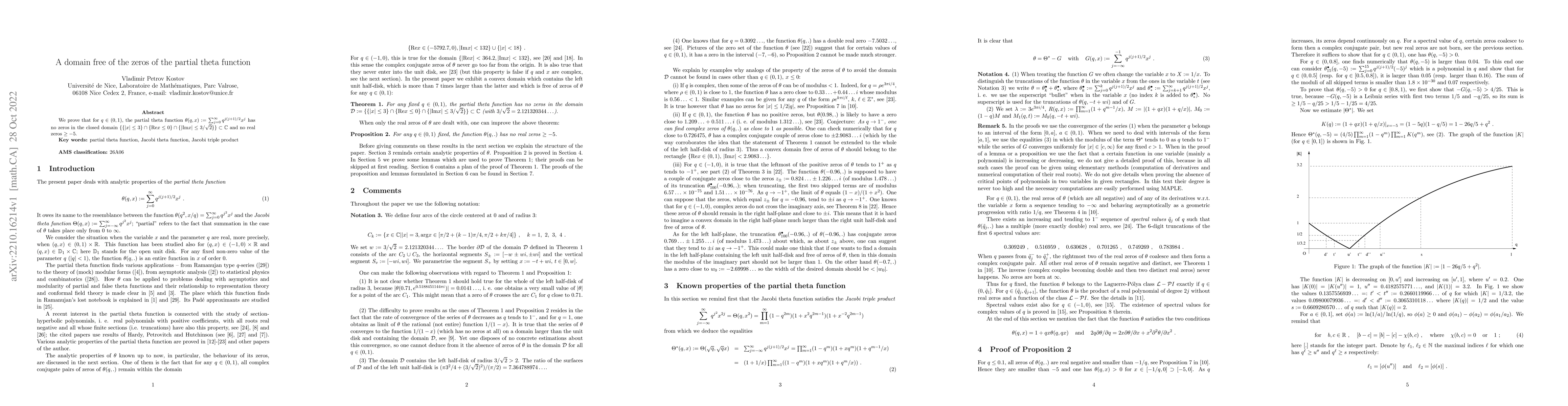 Thumbnail for A domain free of the zeros of the partial theta function