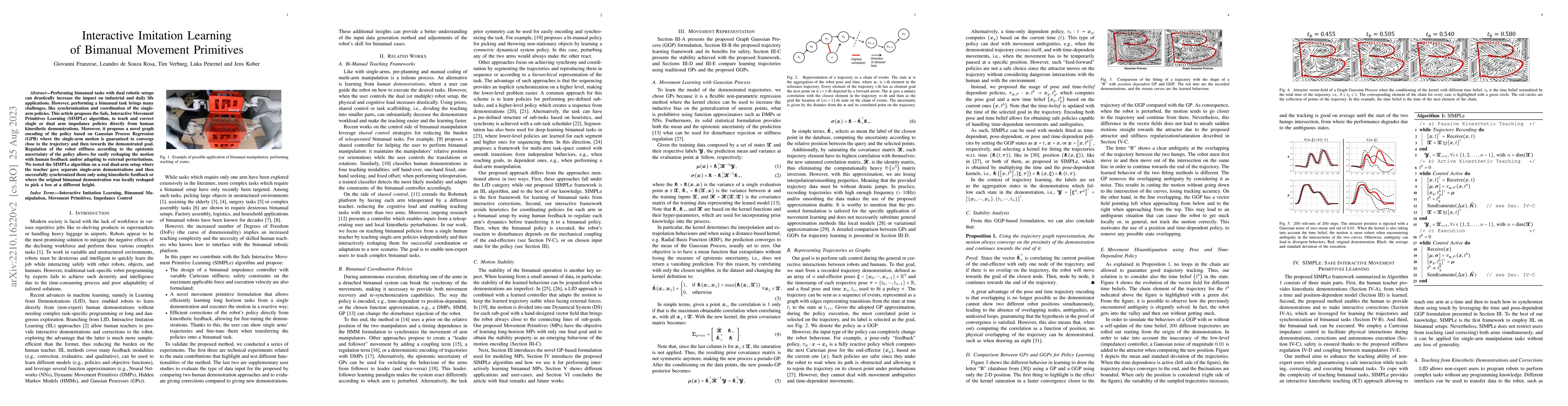 Thumbnail for Interactive Imitation Learning of Bimanual Movement Primitives