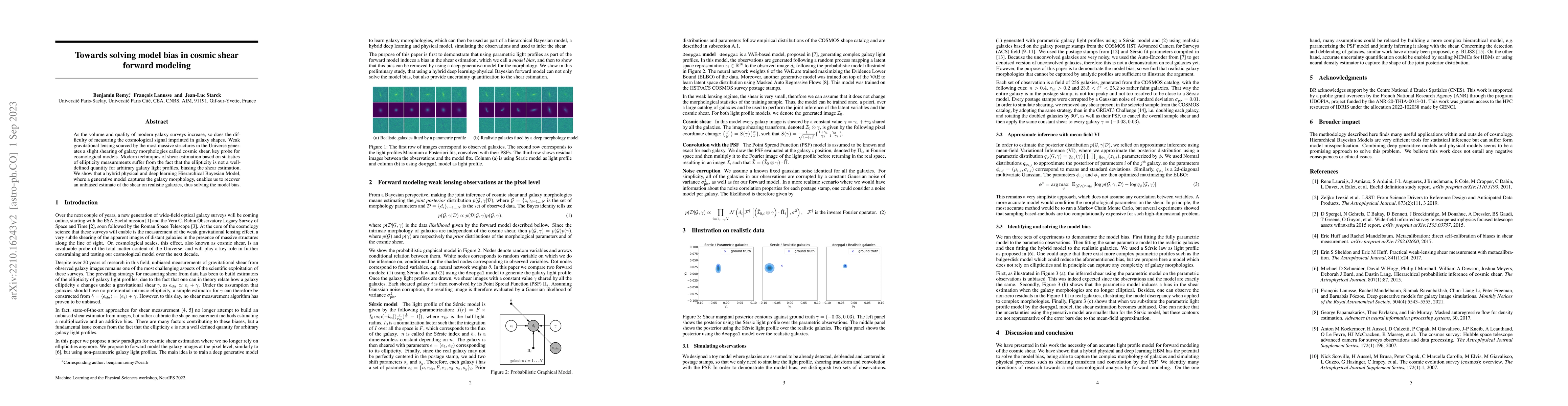 Thumbnail for Towards solving model bias in cosmic shear forward modeling