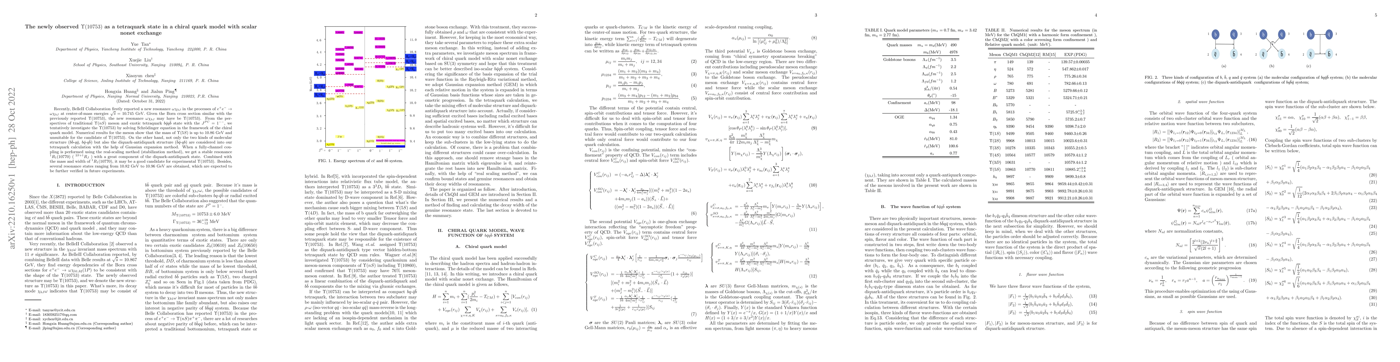 Thumbnail for The newly observed $\Upsilon(10753)$ as a tetraquark state in a chiral
  quark model with scalar nonet exchange