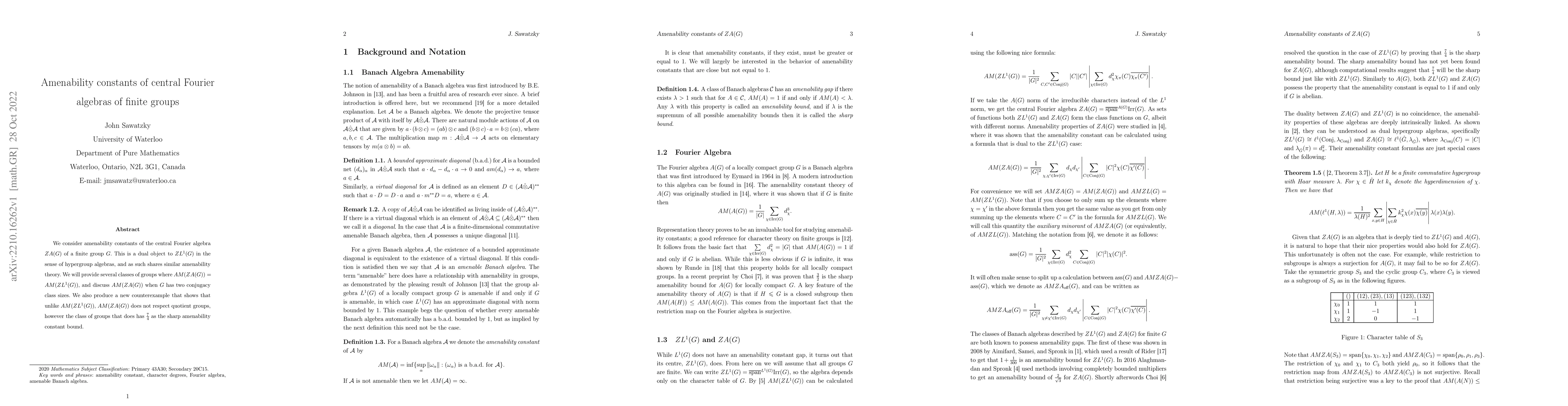 Thumbnail for Amenability constants of central Fourier algebras of finite groups