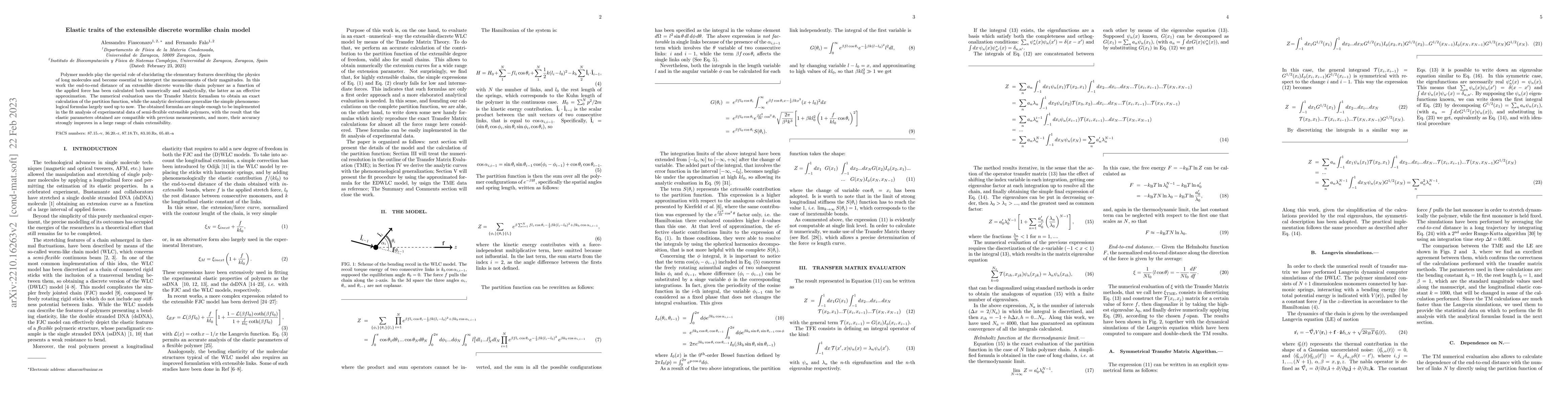 Thumbnail for Elastic traits of the extensible discrete wormlike chain model