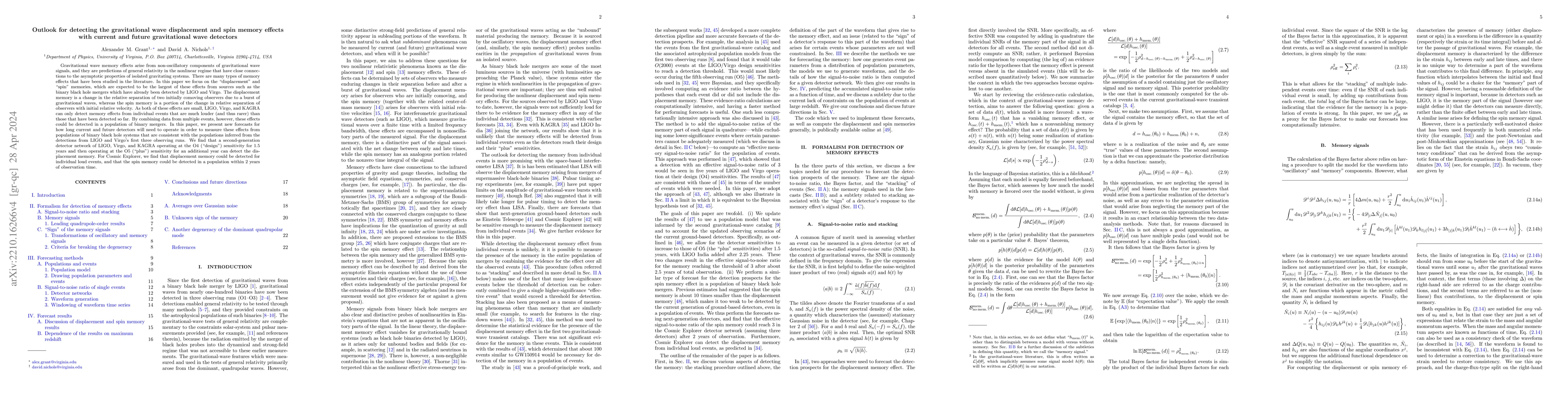 Thumbnail for Outlook for detecting the gravitational wave displacement and spin
  memory effects with current and future gravitational wave detectors