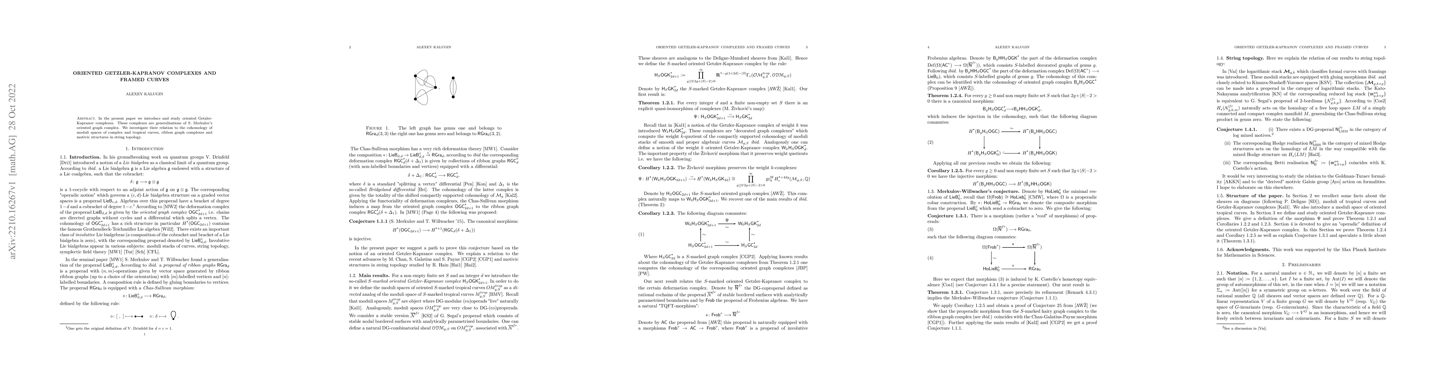 Thumbnail for Oriented Getzler-Kapranov complexes and framed curves