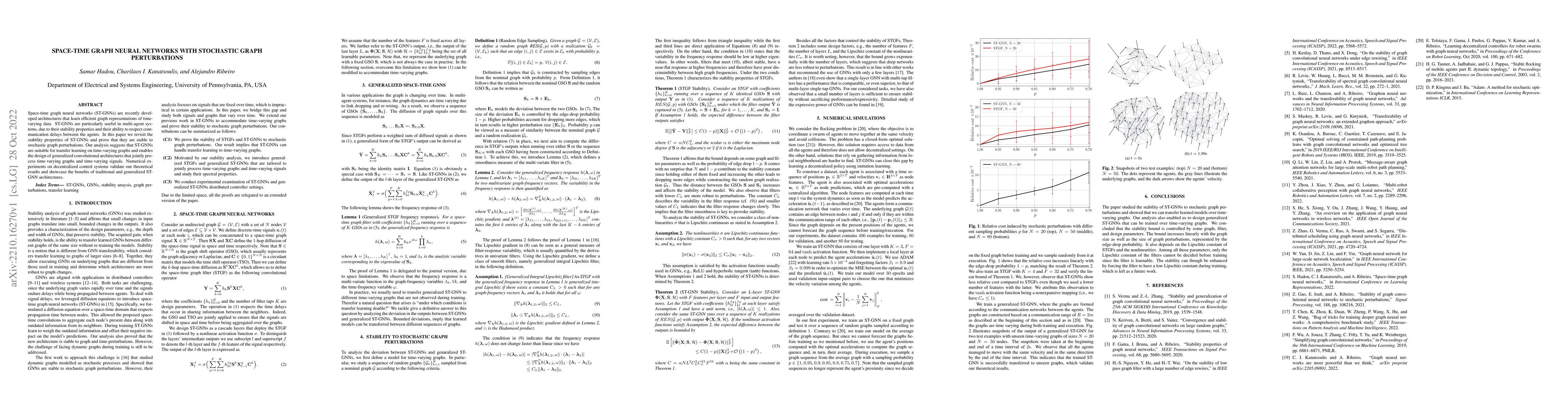 Thumbnail for Space-Time Graph Neural Networks with Stochastic Graph Perturbations
