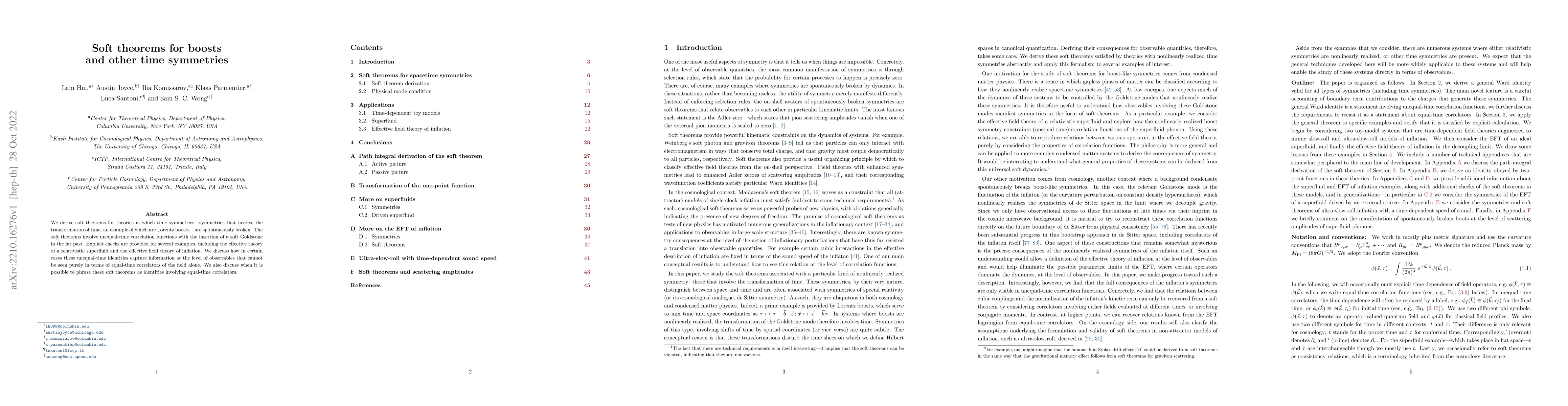 Thumbnail for Soft theorems for boosts and other time symmetries