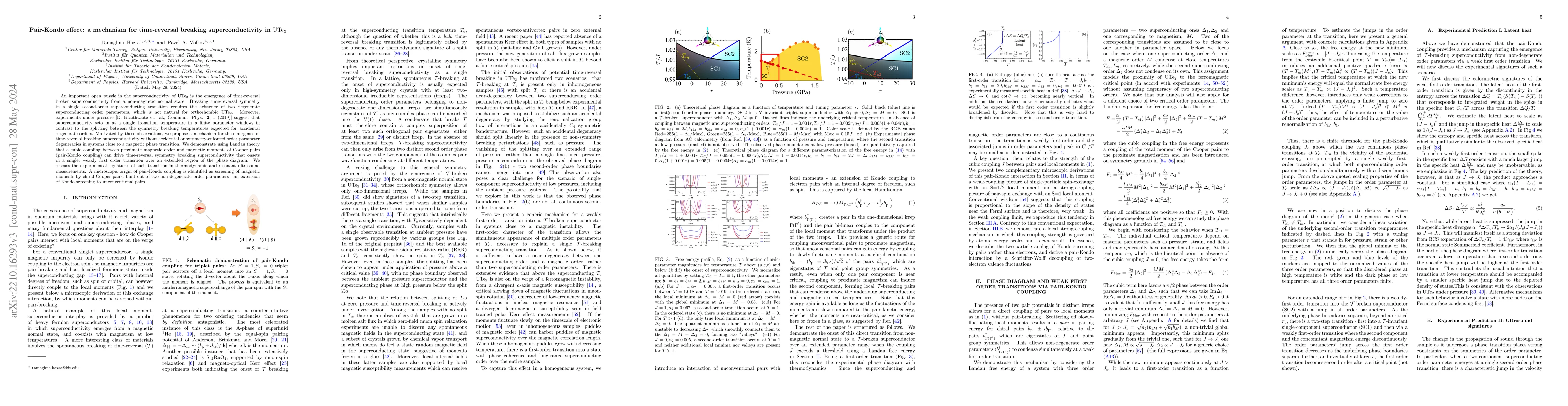 Thumbnail for Pair-Kondo effect: a mechanism for time-reversal broken
  superconductivity in UTe$_2$