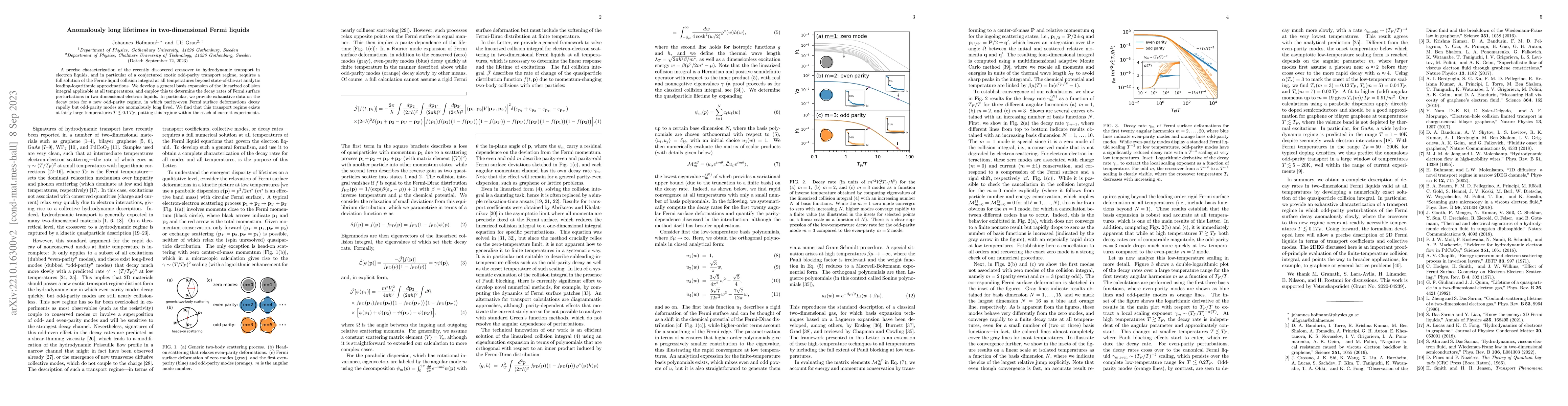 Thumbnail for Anomalously long lifetimes in two-dimensional Fermi liquids