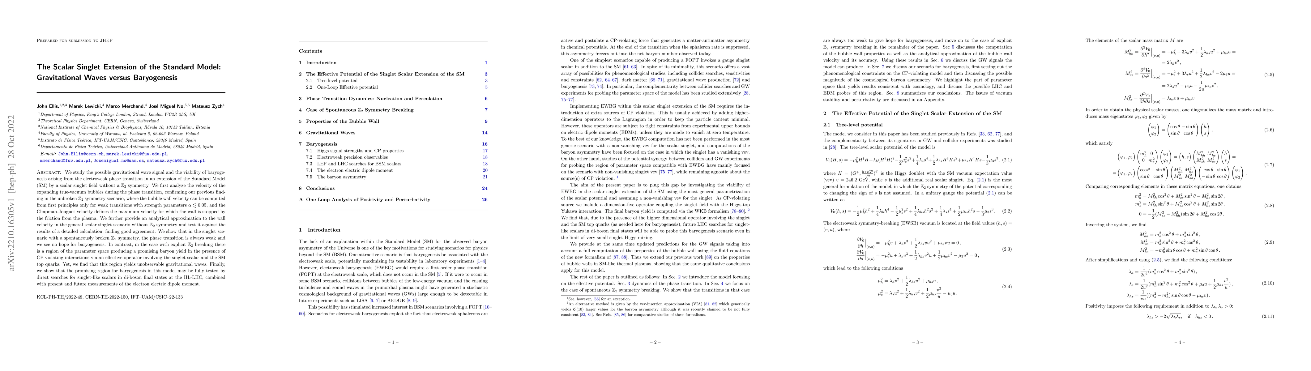 Thumbnail for The Scalar Singlet Extension of the Standard Model: Gravitational Waves
  versus Baryogenesis