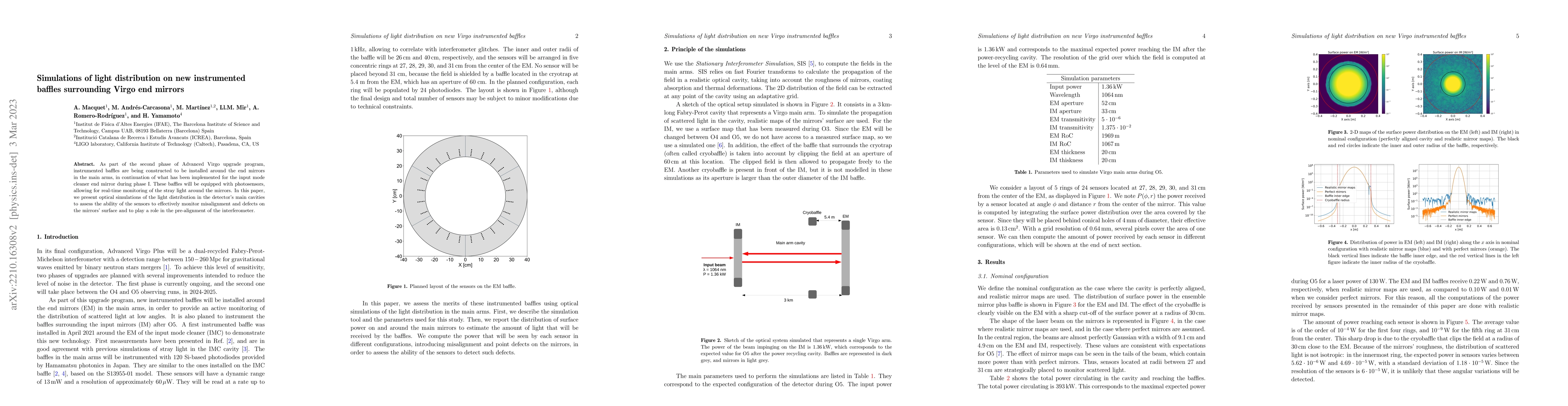 Thumbnail for Simulations of light distribution on new instrumented baffles
  surrounding Virgo end mirrors