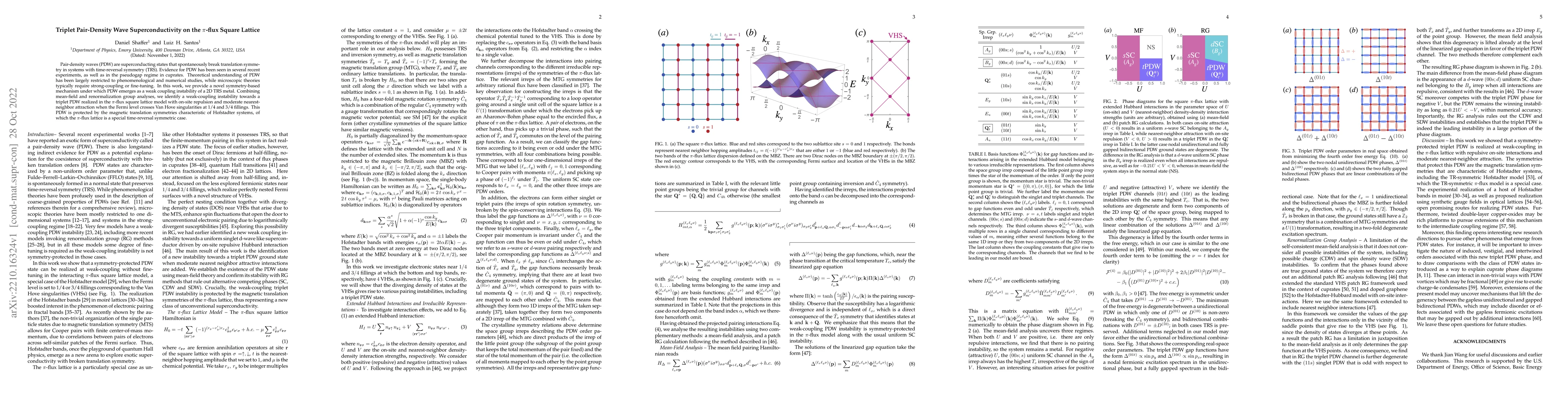 Thumbnail for Triplet Pair-Density Wave Superconductivity on the $\pi$-flux Square
  Lattice