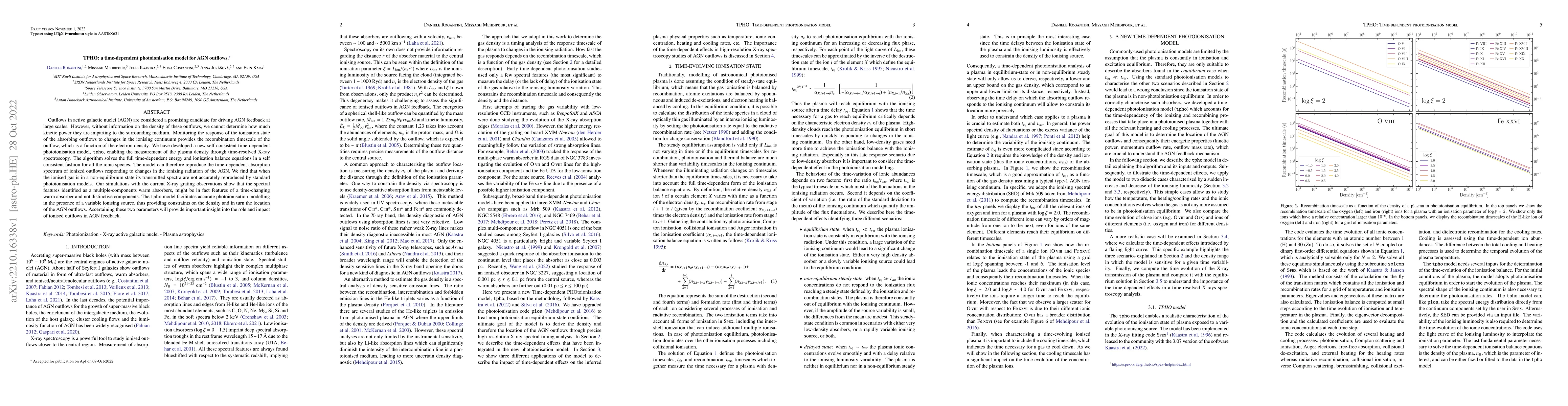 Thumbnail for TPHO: a time-dependent photoionisation model for AGN outflows