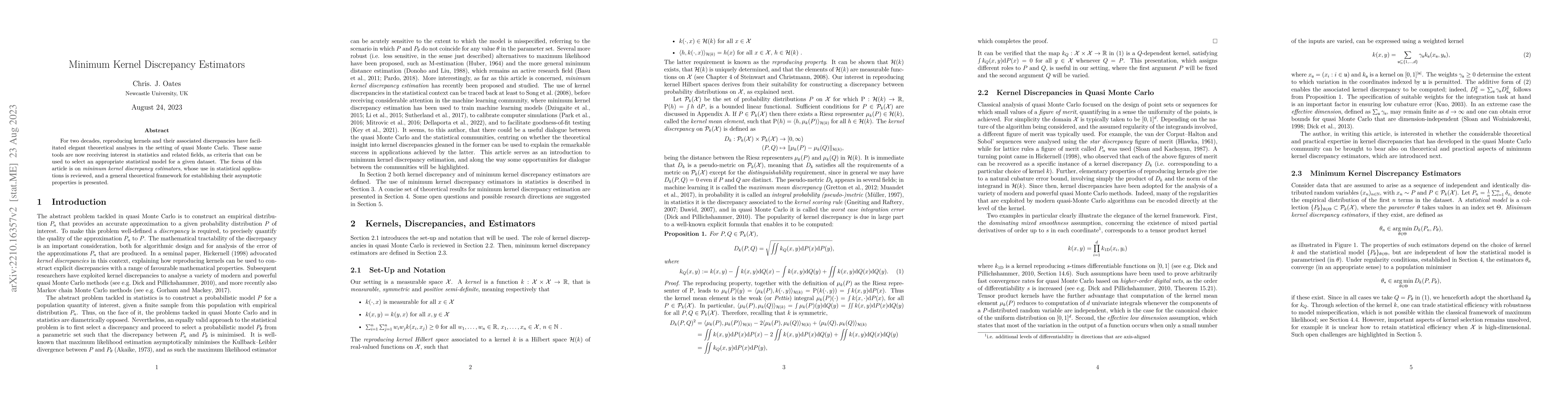 Thumbnail for Minimum Kernel Discrepancy Estimators