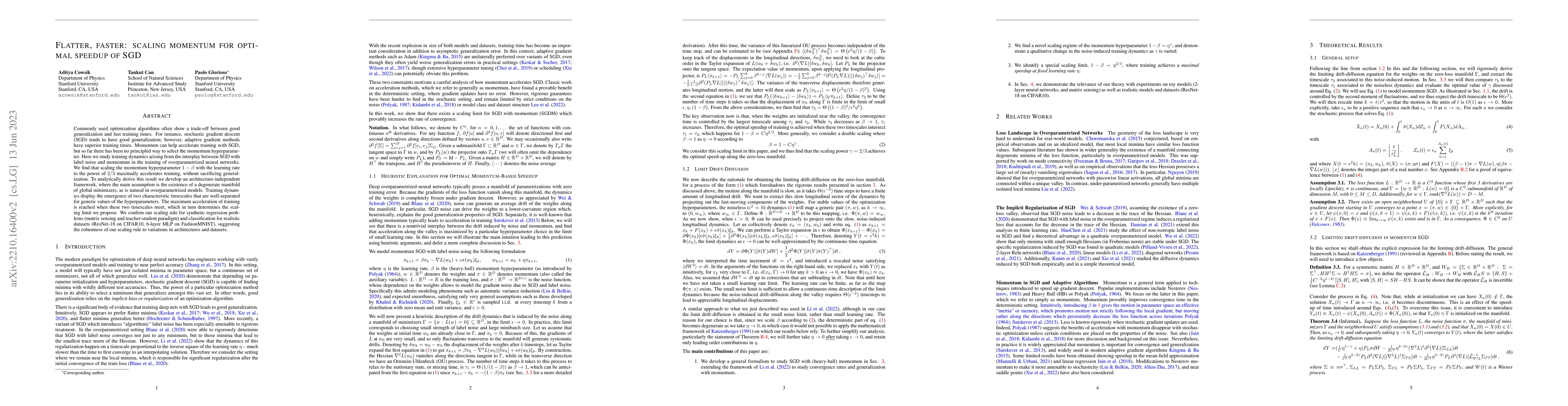 Thumbnail for Flatter, faster: scaling momentum for optimal speedup of SGD