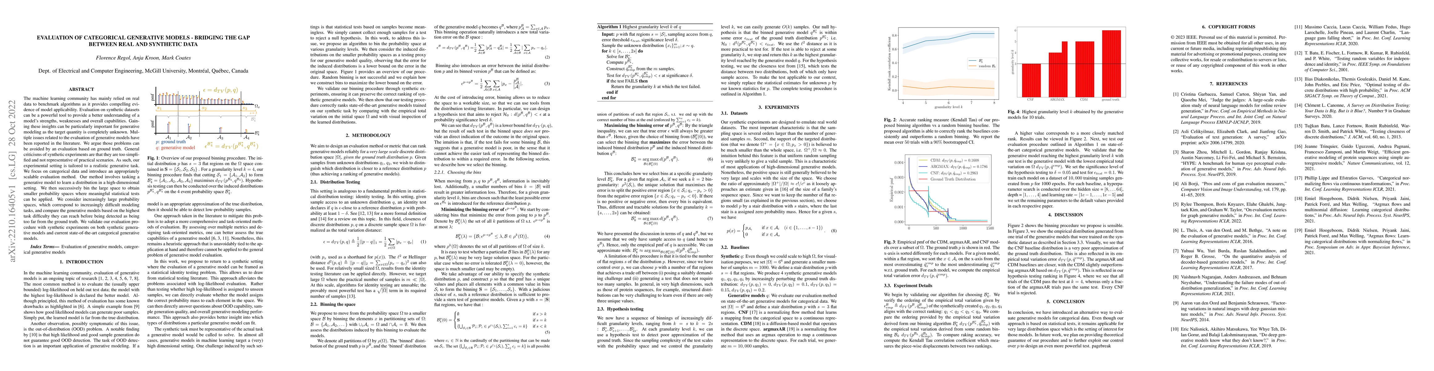 Thumbnail for Evaluation of Categorical Generative Models -- Bridging the Gap Between
  Real and Synthetic Data