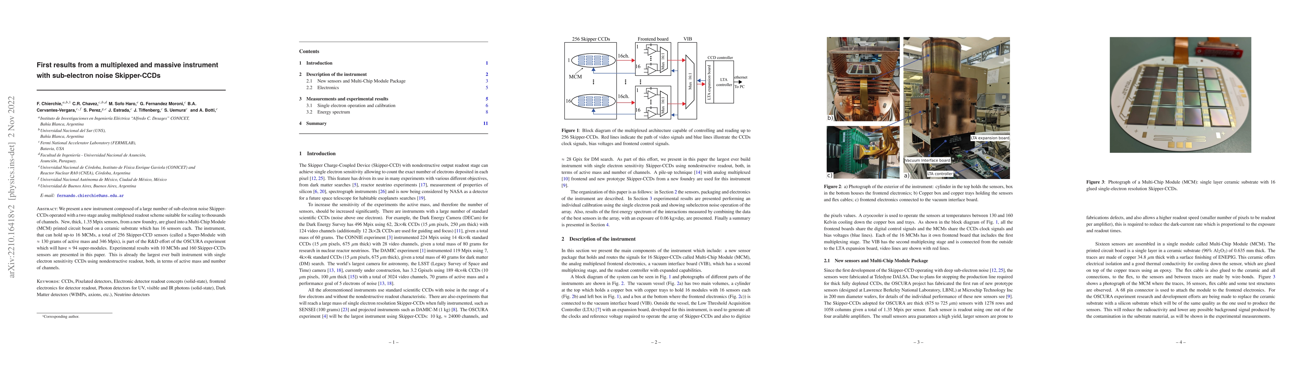 Thumbnail for First results from a multiplexed and massive instrument with
  sub-electron noise Skipper-CCDs
