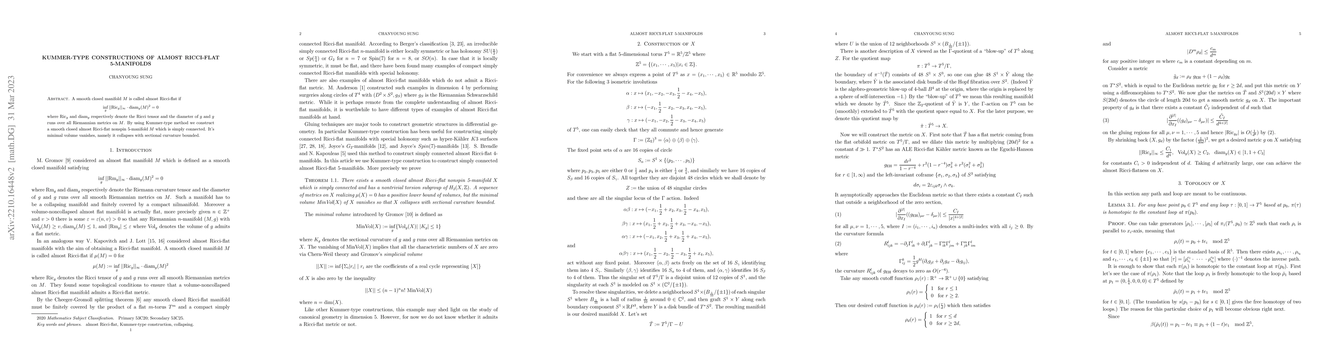 Thumbnail for Kummer-type constructions of almost Ricci-flat 5-manifolds