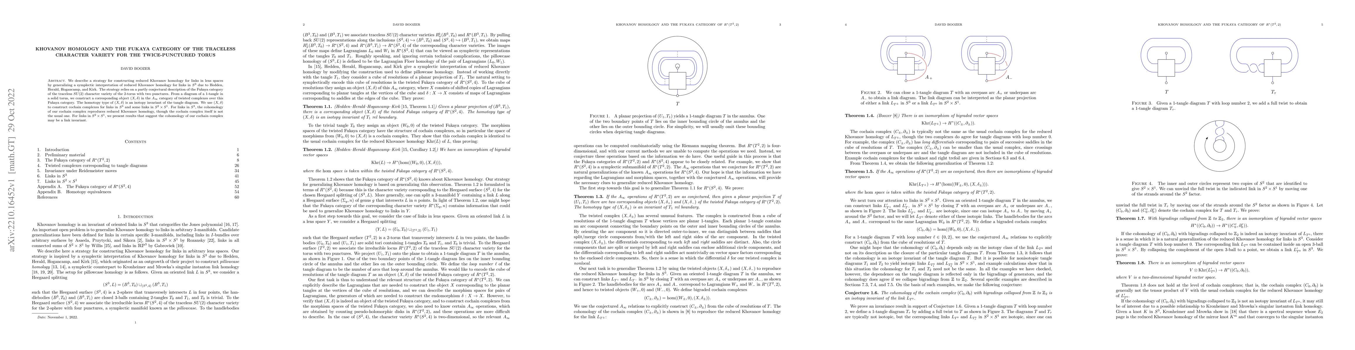 Thumbnail for Khovanov homology and the Fukaya category of the traceless character
  variety for the twice-punctured torus