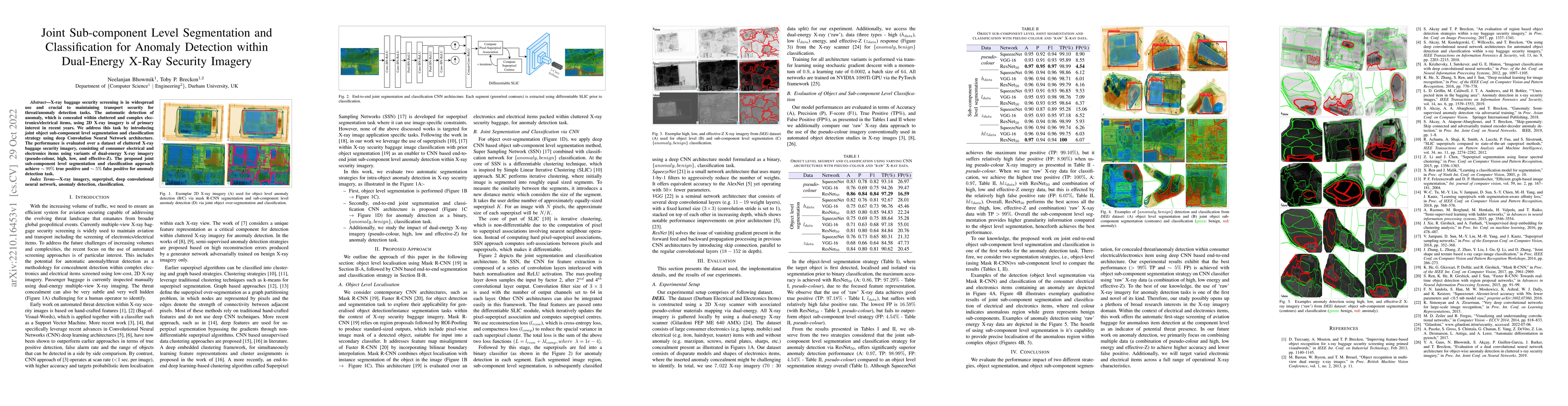 Thumbnail for Joint Sub-component Level Segmentation and Classification for Anomaly
  Detection within Dual-Energy X-Ray Security Imagery