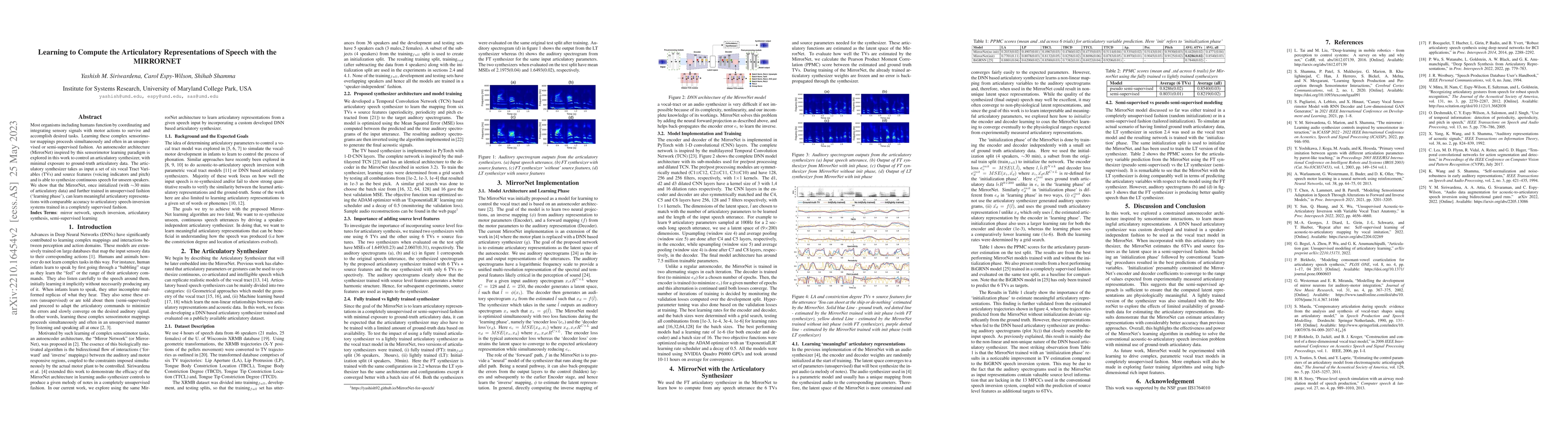 Thumbnail for Learning to Compute the Articulatory Representations of Speech with the
  MIRRORNET