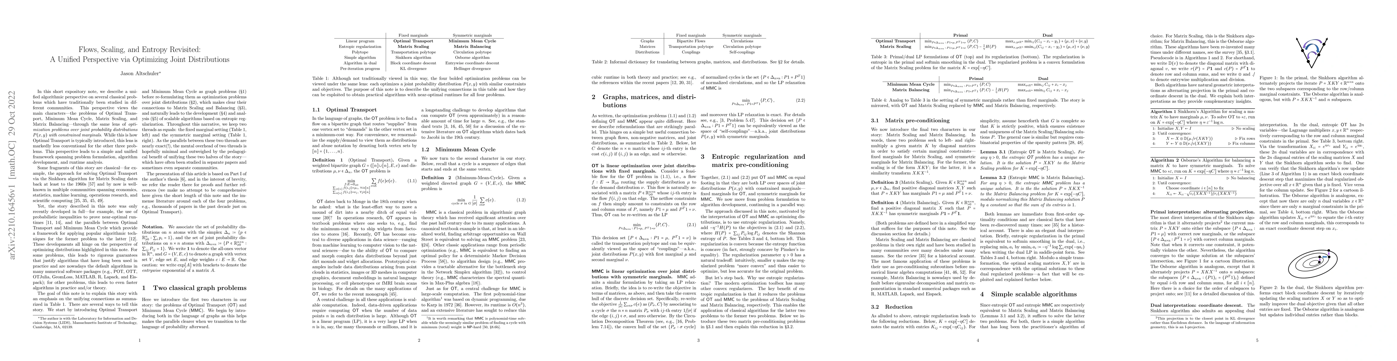 Thumbnail for Flows, Scaling, and Entropy Revisited: a Unified Perspective via
  Optimizing Joint Distributions