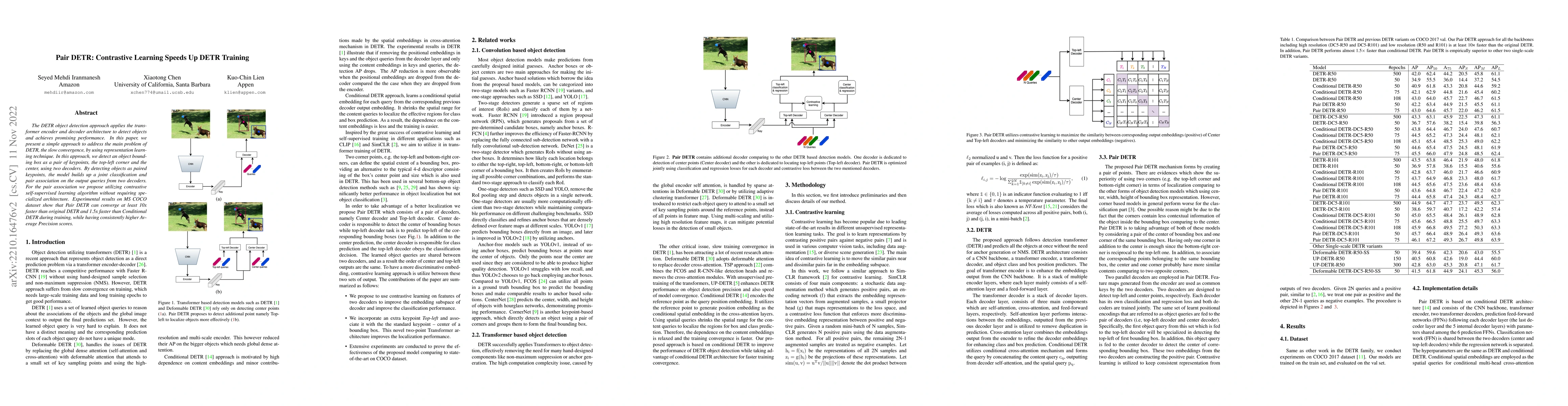 Thumbnail for Pair DETR: Contrastive Learning Speeds Up DETR Training