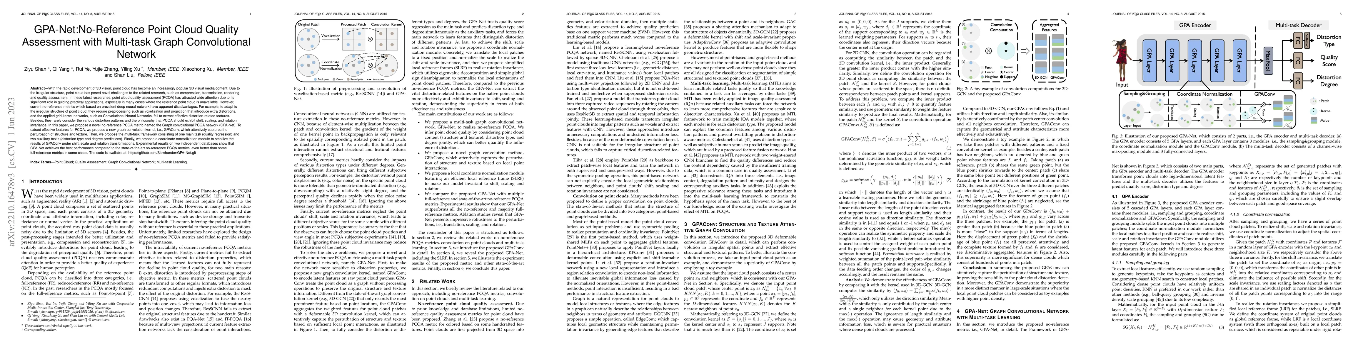 Thumbnail for GPA-Net:No-Reference Point Cloud Quality Assessment with Multi-task
  Graph Convolutional Network