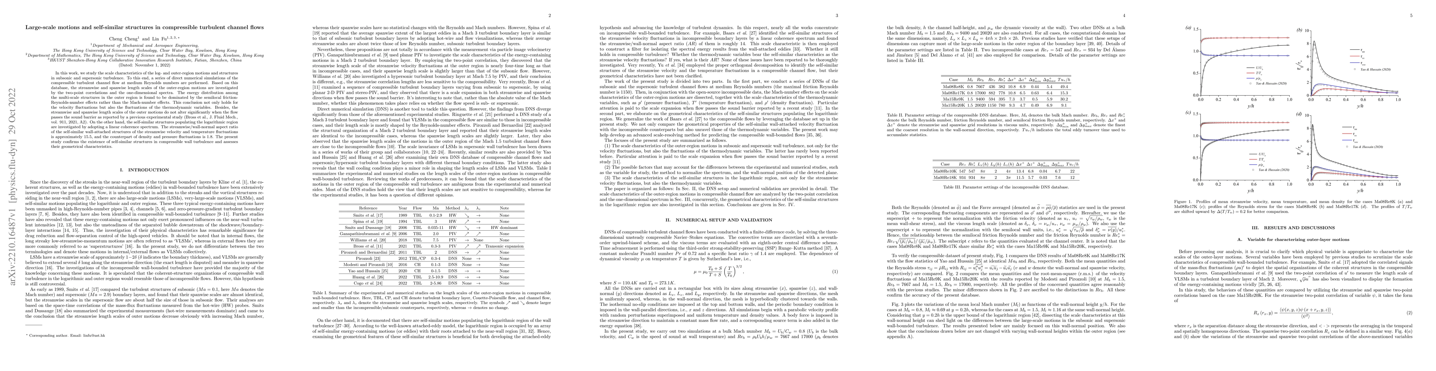 Thumbnail for Large-scale motions and self-similar structures in compressible
  turbulent channel flows