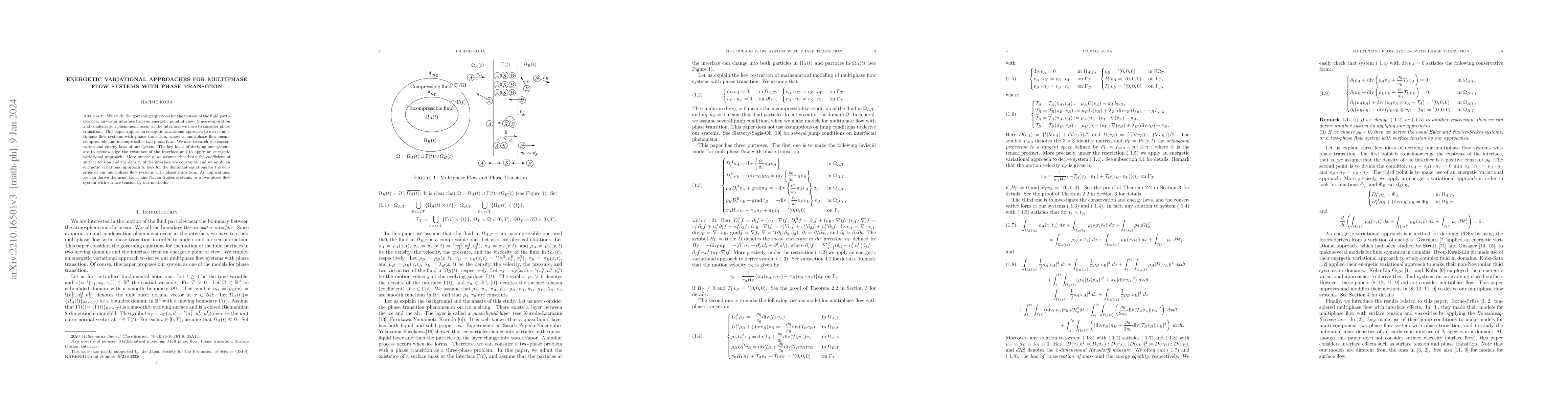 Thumbnail for Energetic variational approaches for multiphase flow systems with phase
  transition