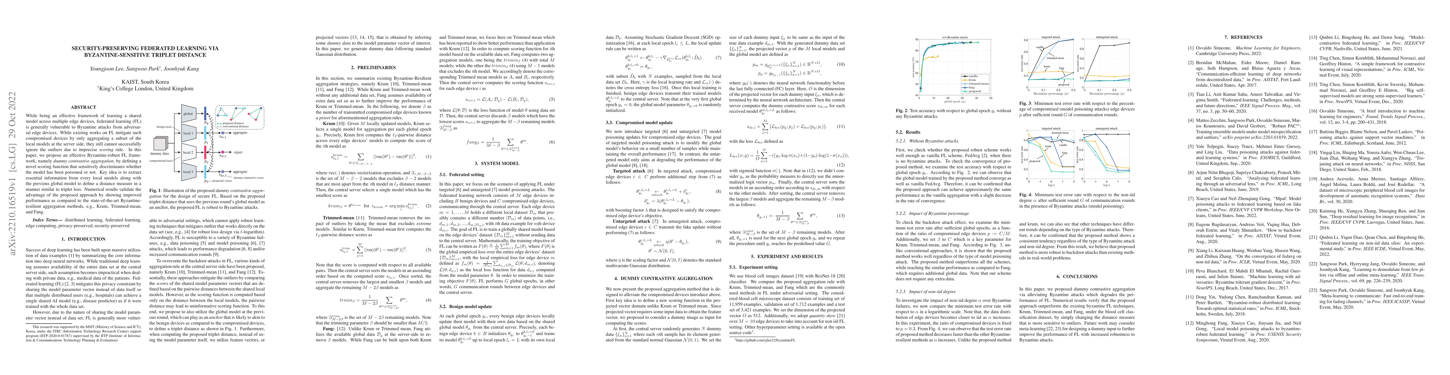 Thumbnail for Security-Preserving Federated Learning via Byzantine-Sensitive Triplet
  Distance